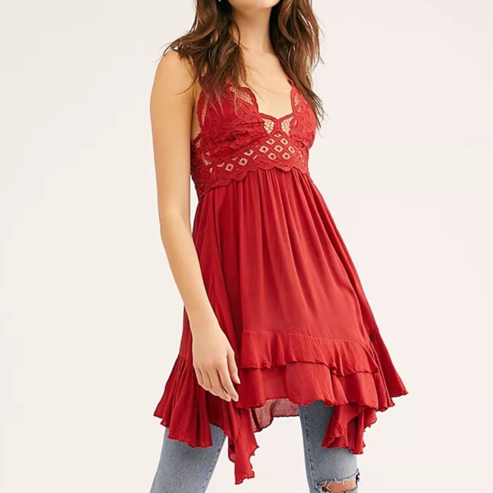 Free People Adella Slip Dress in Dark Cherry- NWT Never Worn